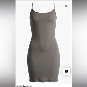 Skims Soft Lounge Mini Slip Dress in Gunmetal - size S